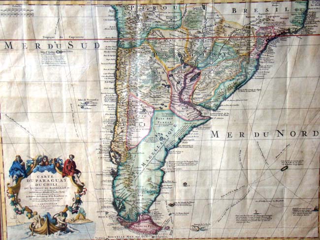 An early 18th century Map of Paraguay and Chili by Guillaume D' Isle dated 1716 — image 3